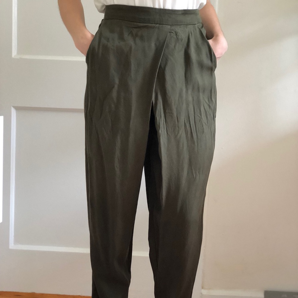 BCBGeneration Pull-on Olive Drapey Pants